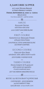 Sancerre Menu